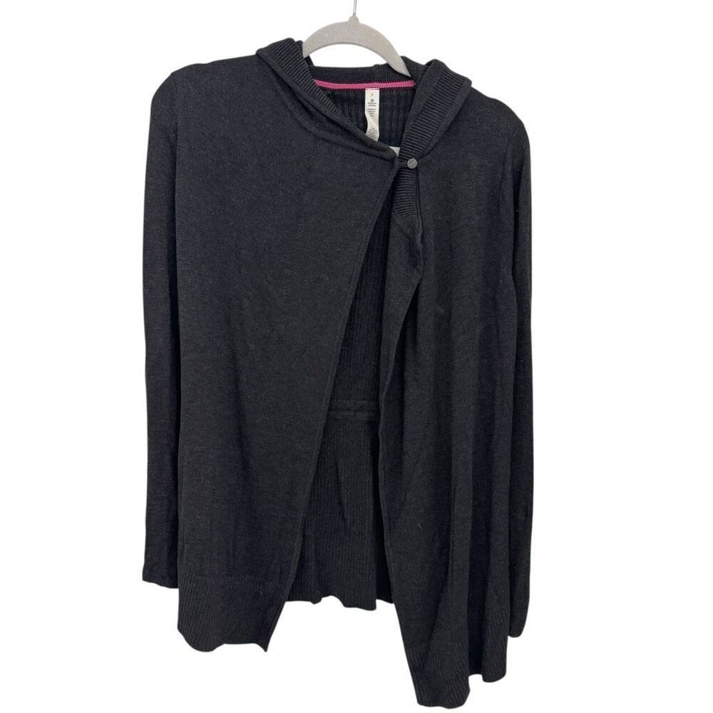 Lululemon Peace of Mind Wrap Sweater Hoodie Size 4 Charcoal Gray Yoga